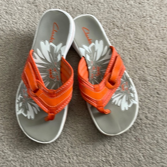 Clarks Shoes - Clarks Orange Slide-In Sandals